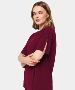 Koszulka z rozcięciem na przodzie Viscose Touch